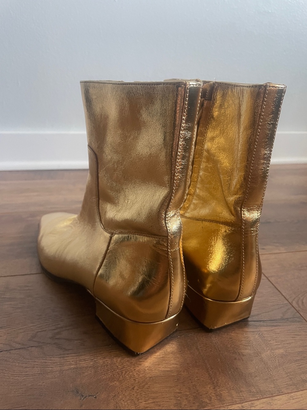 Steve Madden Dusty Gold Metallic Booties Size 10M - Picture 6 of 9